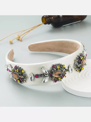 Serre tête blanc strass - en,