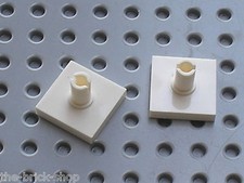  LEGO white Tile 2 x 2 with Pin ref 2460 / Set 8654 7171 10216 6472 6332 7237 ..