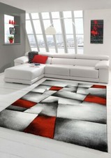 Salon Designer Tapis contemporain Tapis moquettemotif diamant Rouge Gris
