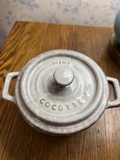 Mini Cocotte Gray With Lid New