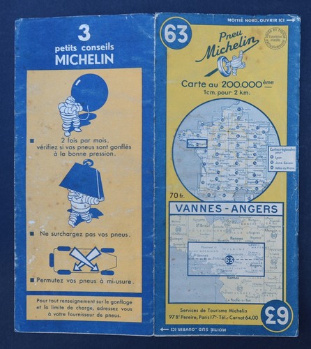 Carte michelin vannes - carte, n°63