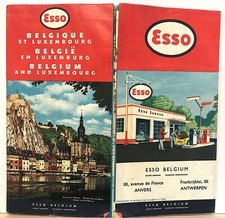 Ancienne carte routiere publicitaire esso