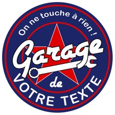 LOGO GARAGE PERSONNALISE VOTRE NOM - DIAM : 50cm AUTOCOLLANT STICKER AUTO GA103