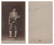 Matador Vintage albumen print CDV. CDV, tirage albuminé, 6 x 10.5 cm, vi