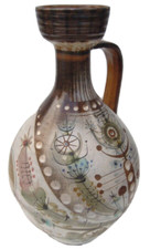 Pichet grès décor stylisé André L'Helguen Keraluc Quimper vers 1950-60