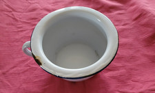 ANTIQUE/VINTAGE VRAI PETIT POT DE CHAMBRE EMAILLE DANS SON JUS 11 CM DIAMETRE 20