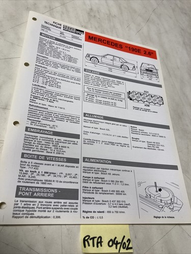 Fiche technique automobile