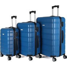 Set 3 valises 36-67-98 litres ABS avec 4 roulettes Bleu Royalty Line RLLTS18705-
