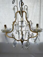Lustre ancien pampilles cristal 3 branches