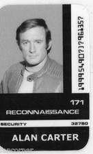 COSMOS 1999 Carte identification Alan Carter Space 1999 Alan Carter id card