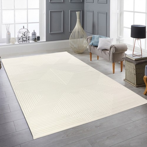 Tapis moderne crème motif