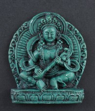 Figurine Sarasvati   Miniature en résine  Yangchenma  Tsa Tsa   Talisman #26524