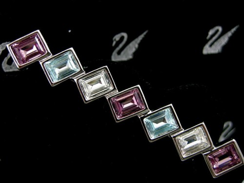 Signed swarovski bar pin - signed,
