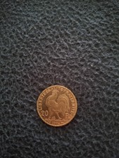 pièce or 20 Francs Marianne et Coq 1904 Dieu protege la france