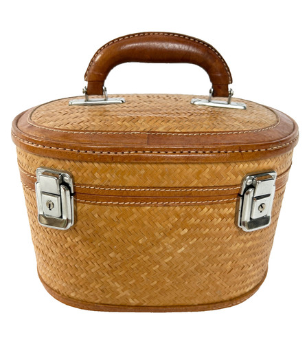 Panier 1960 paille cuir - paille, et