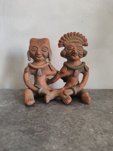 Statuette couple maya - , en