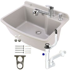 Lavabo gris 61,5cm robinet