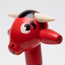 Vintage Wood Bull novelty bell