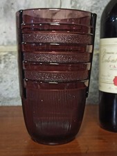 Vase en verre mouler Art Deco Val St Lambert Luxval modèle Egmont