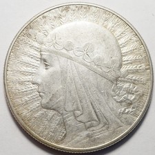 POLOGNE : 10 ZLOTYCH ARGENT
