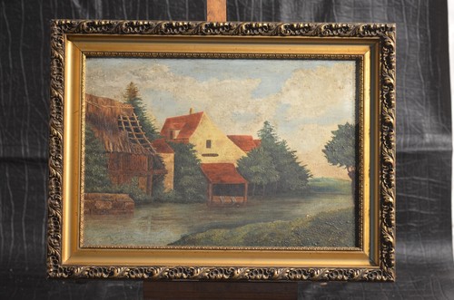Ancienne peinture sur toile - ancienne,