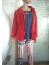 VESTE SWEAT A CAPUCHE GAUFFRE ROUGE A ZIP T M/L 