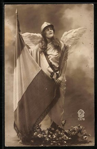 Cpa engel avec - engel, französischer