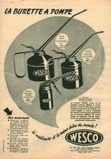 Publicité ancienne burette à pompe matériel agricole 1955 issue de magazine