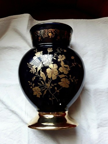 Vase lmoges castel bleu nuit - vase,
