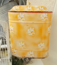 ANCIENNE FONTAINE  EMAILLEE MOTIF JAUNE AVEC ROBINET SHABBY