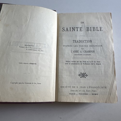 Sainte bible numéro - la,