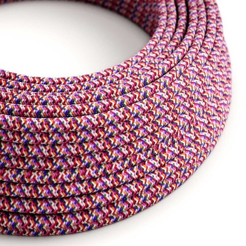 Câble textile rond effet soie