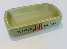 ancien cendrier publicitaire J&B Scotch Whisky Faïence Vert Cactus Rouge Ashtray