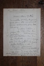 ✒ EXCEPTIONNELLE L.A.S. Antoine BOURDELLE sculpteur 1re lettre à André FONTAINAS