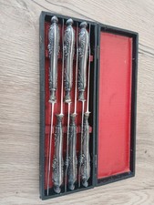 6 GRANDS COUTEAUX Manche Argent Minerve 26 Cm 