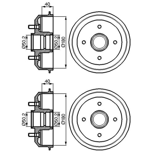 Bosch 180mm tambour de - 2x,