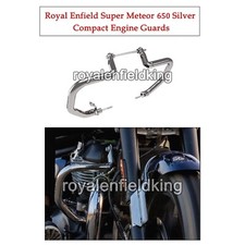 Véritable Royal Enfield Argenté Compact Moteur Garde Pour Super Meteor 650