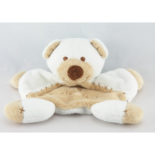 Doudou plat ours blanc - , beige