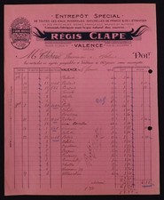 Facture VALENCE 1904 bière