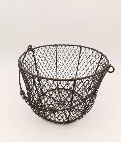 Ancien panier rond anse en - panier,
