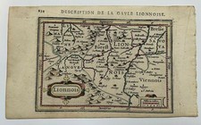 LYON LIONNOIS FRANCE 1616 PETRUS BERTIUS UNUSUAL ANTIQUE MAP 17TH CENTURY