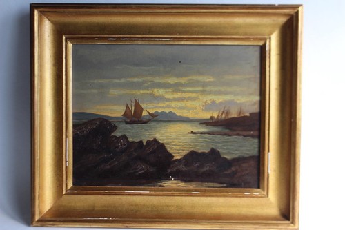 Tableau peinture bord mer - tableau,