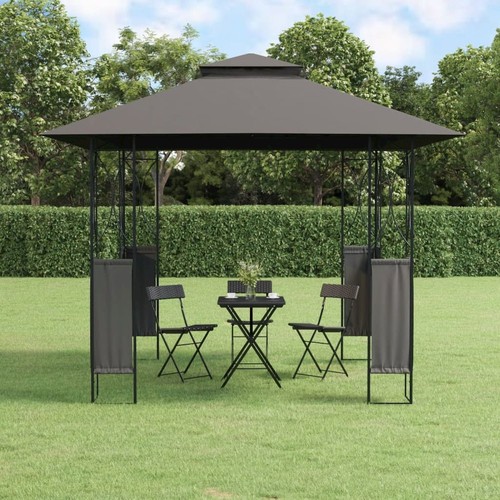 Gazebo anthracite steel frame - gazebo,