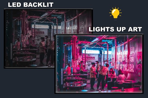 Led backlit cyberpunk wall - backlit,