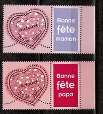 3747Ab+3747Ad COEUR CACHAREL PERSONNALISE BONNE FETE SANS TRACE DE CHARNIERE