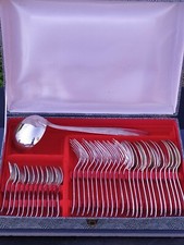  Ménagère en Métal Argenté , Coffret de 37 pièces, Ancienne ( 84 gr)