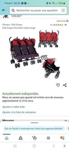Poussette canne triple - poussette,