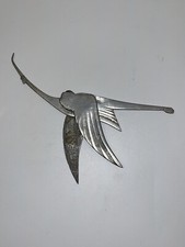 Mascotte Cigogne Hispano Suiza 17X10 Cm en Alu Riveté Usinée Par Ouvrier 1930