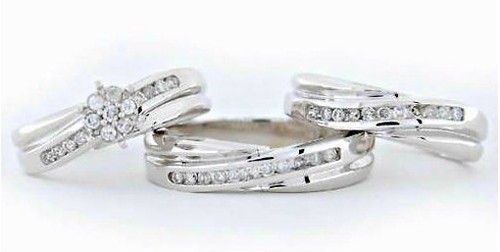 14k blanc diamant lui - 14k,