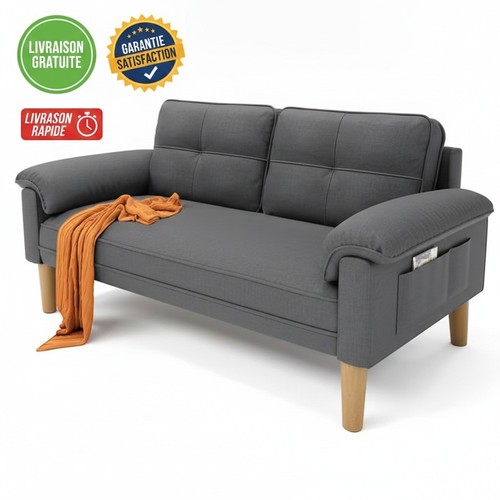 Canapé 2 places gris - 🛋️,